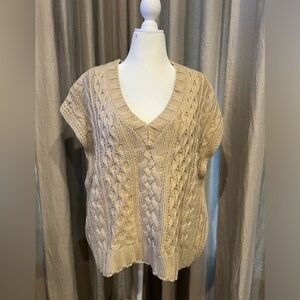 ANTHROPOLOGY oversized v-neck sweater vest